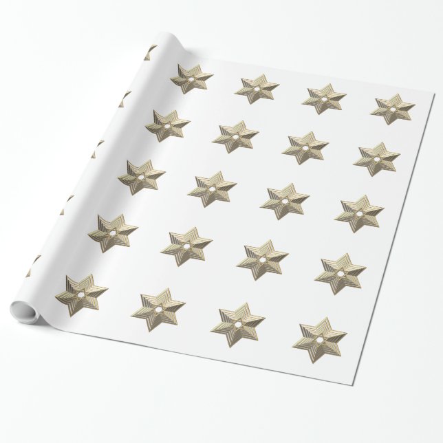 Papier Cadeau Silver et Gold Star de David Wrapping Papier (Déroulé)