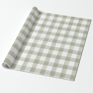 Papier Cadeau Silver Green Anglais Country Check Cadeau Plaid