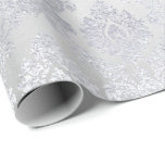 Papier Cadeau Silver Grey Floral Damask Floral Royal Monochrom<br><div class="desc">Minimalisme et simplicité de la forme Glam et papier d'enveloppement chic</div>