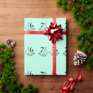 Papier Cadeau Simple 6-7 Six Seven Mème Avec Deux Mains Contour