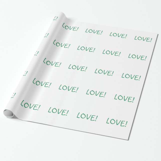 Papier Cadeau Simple Christmas Love Holiday Font vert (Déroulé)