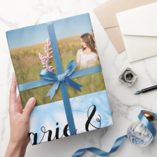 Papier Cadeau simple coloré bleu brillant lancer parties scintil