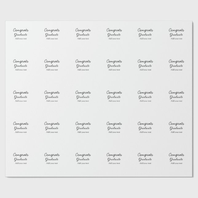 Papier Cadeau Simple congratulation graduation add your (Plat)