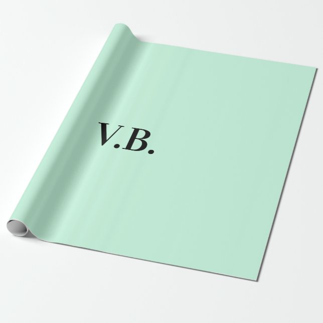 Papier Cadeau Simple couleur unie ajouter nom texte monogramme (Déroulé)