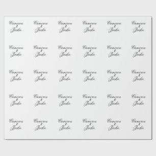 Papier Cadeau Simple couple de mariage nom calligr stylé élégant