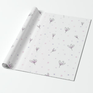Papier Cadeau Simple Élégant Minimaliste Ditsy Design Floral  