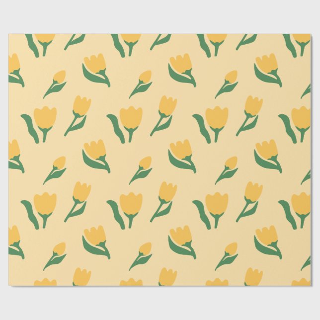 Papier Cadeau Simple Fleur De Fille D'anniversaire Aquarelle Des (Plat)