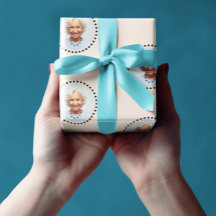 Simple Funky Chic Editable Round Photo Polka Point