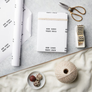 Papier Cadeau Simple logo personnalisé élégant minimal ici entre