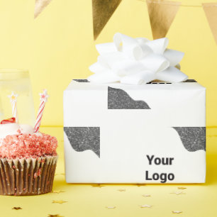 Papier Cadeau Simple logo personnalisé élégant minimaliste ici s