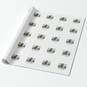 Papier Cadeau Simple minimal coloré ajoutez nom photo texte pers
