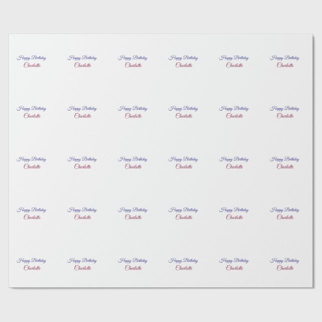 Papier Cadeau SIMPLE MINIMAL.CUTIE AJOUTEZ NOM BÉBÉ joyeux anniv (Plat)