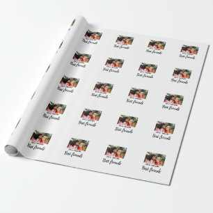 Papier Cadeau simple minimal nom des meilleurs amis ajouter une