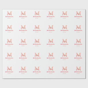 Papier Cadeau simple minimum meilleur grand-mère jamais rouge mo