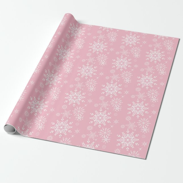 Papier Cadeau Simple moderne élégant Noël flocon de neige d'hive (Déroulé)