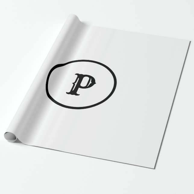 PAPIER CADEAU SIMPLE MODERNE MODERNE MONOGRAM STYLE ÉLÉGANT FOUR (Déroulé)