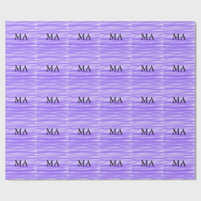 Papier Cadeau Simple monogramme ajouter votre nom lettre man min (Plat)