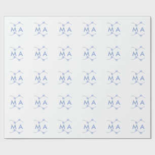 Papier Cadeau Simple monogramme ajoutez votre lettre de nom feui