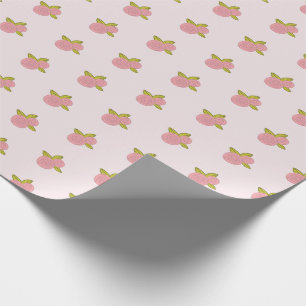 Papier Cadeau Simple Motif Floral Rose Rose Fleurie Mignon