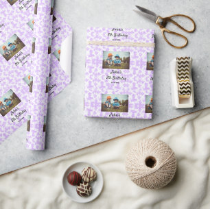 Papier Cadeau simple parties scintillant pétillante violet anni