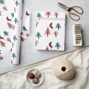 Papier Cadeau Simple Pastel Noël Arbre Motif vacances