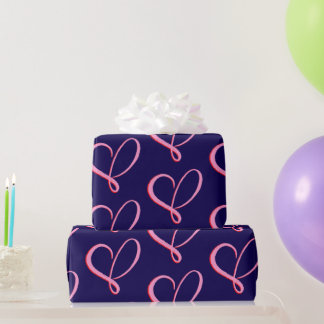 Papier Cadeau Simple Pink Red Hearts