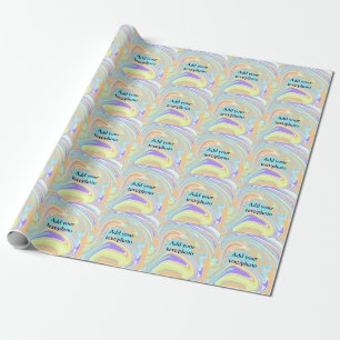 Papier Cadeau Simple rose bleu orange jaune abstrait ajoutez nom