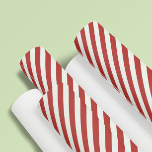 Papier Cadeau Simple Rouge Whimsical rayé mignon Minimaliste amu