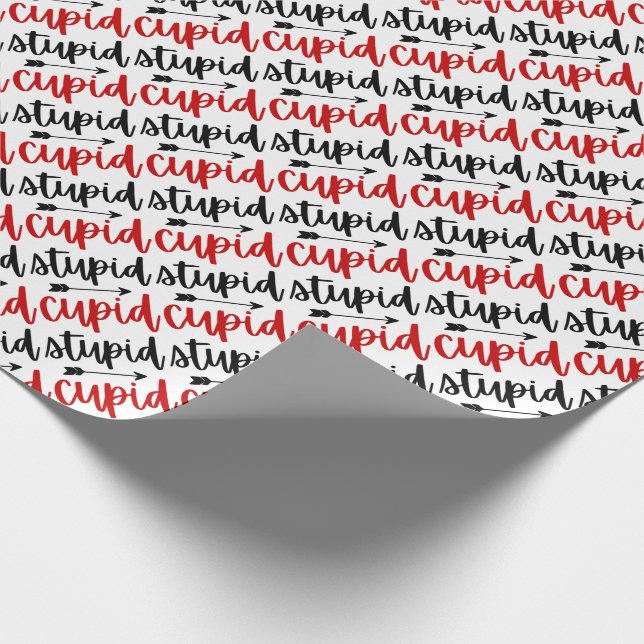 Papier Cadeau Simple script typographique cupidon stupide avec f (Coin)