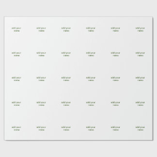 Papier Cadeau Simple vert minimal ajouter votre nom de texte pho