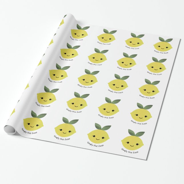 Papier Cadeau Simplement le Zest Cute Kawaii Lemon (Déroulé)