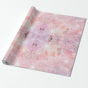 Papier Cadeau Simples toiles d'araignées roses mignonnes Whimsic