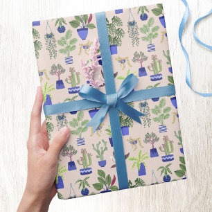 Papier Cadeau Simpliste Motif Cactus