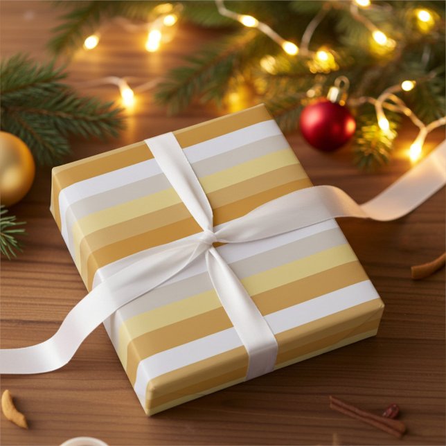 Papier cadeau Simply Gold to Silver Stripes (Créateur téléchargé)