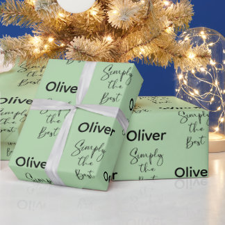 Papier Cadeau Simply the Best Personalized Light Green