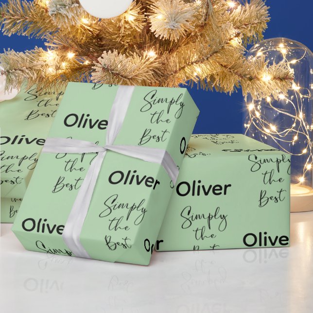 Papier Cadeau Simply the Best Personalized Light Green (Vacances)