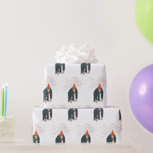 Papier Cadeau Singe Chimpanzé Fête Animaux Fête Fête