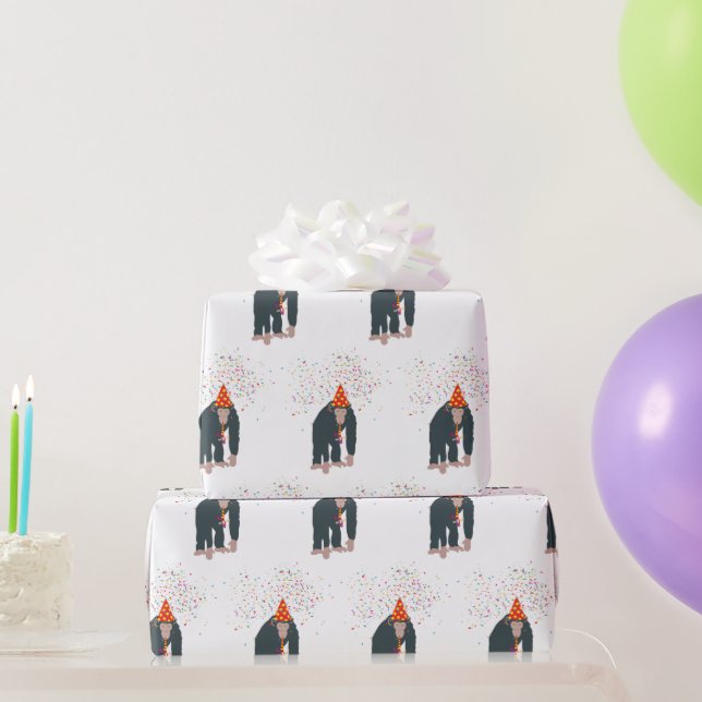 Papier Cadeau Singe Chimpanzé Fête Animaux Fête Fête (Cadeaux de fête)