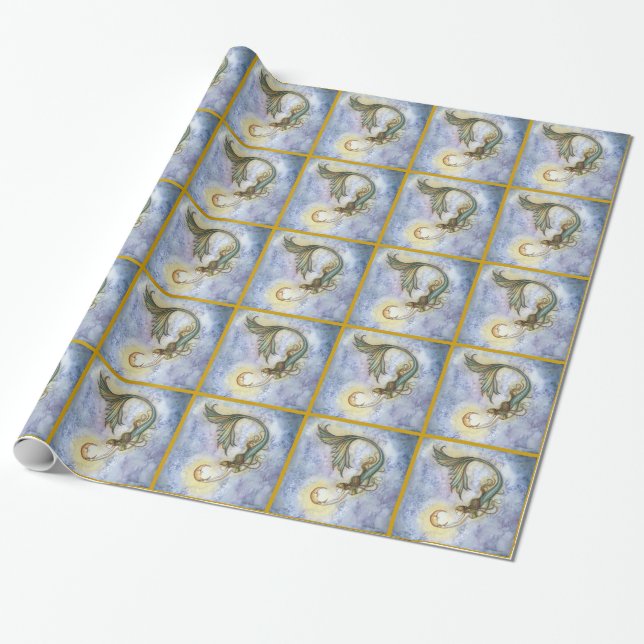 Papier cadeau Sirène et Lune (Déroulé)