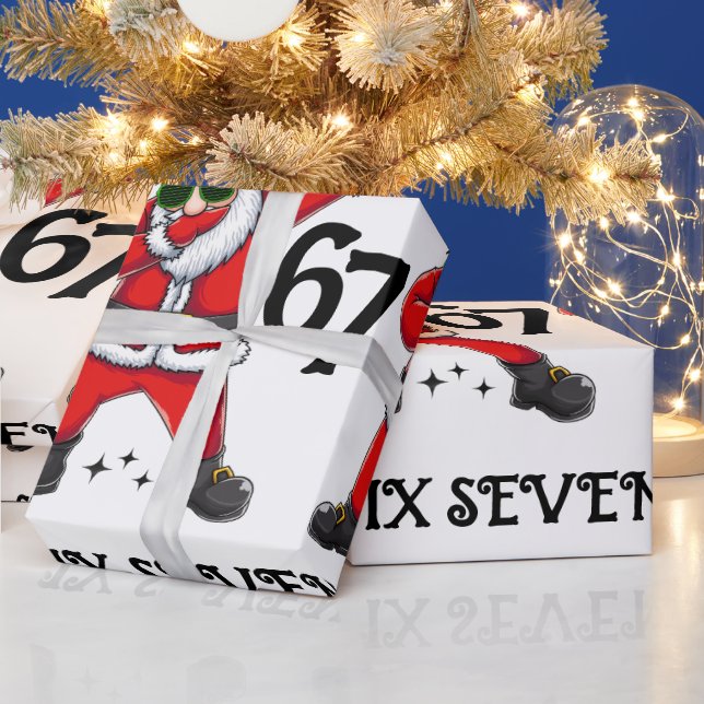 Papier Cadeau Six Seven 67 6 7 6-7 Meme Santa Dubbing Christmas (Vacances)