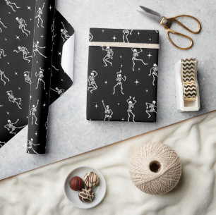 Papier Cadeau Skeletons de danse d'Halloween