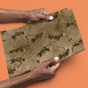 Papier Cadeau Skeletons d'Halloween Danser Effrayant Éffrayant