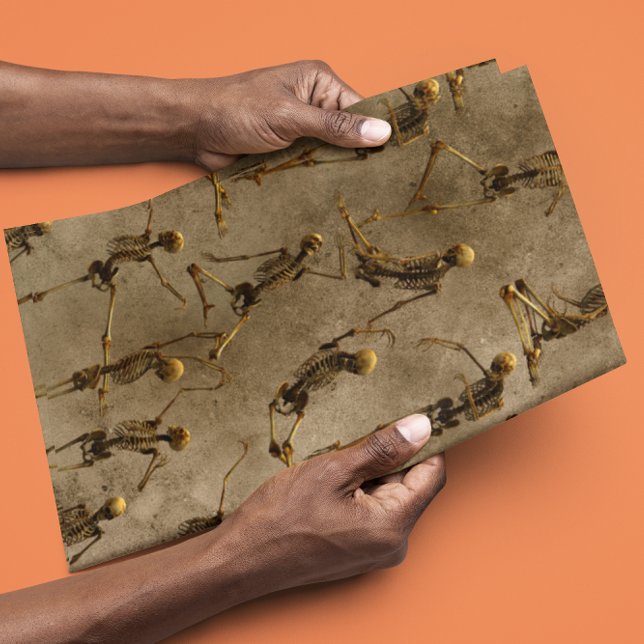 Papier Cadeau Skeletons d'Halloween Danser Effrayant Éffrayant (Créateur téléchargé)