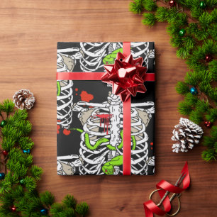 Papier Cadeau Sketon Bones Ribcage Splats Halloween