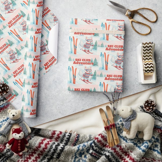 Papier Cadeau Ski Club Après Bébé  Arctic Fox (
Ski Club Après Bébé Arctic Fov Wrapping Paper)