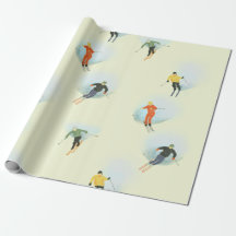 Ski Down Down Down Slope Wrapping Paper