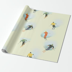 Papier Cadeau Ski Down Down Down Slope Wrapping Paper
