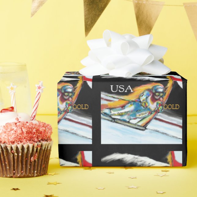 PAPIER CADEAU SKIER (Fête d'anniversaire)