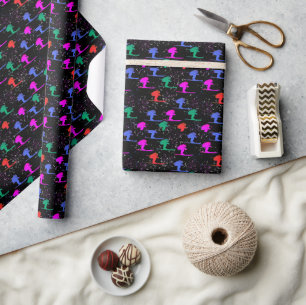 PAPIER CADEAU SKIEUR D'HIVER