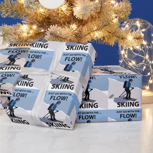 Papier Cadeau Skiing Just Go With The Flow Skiing (Vacances)